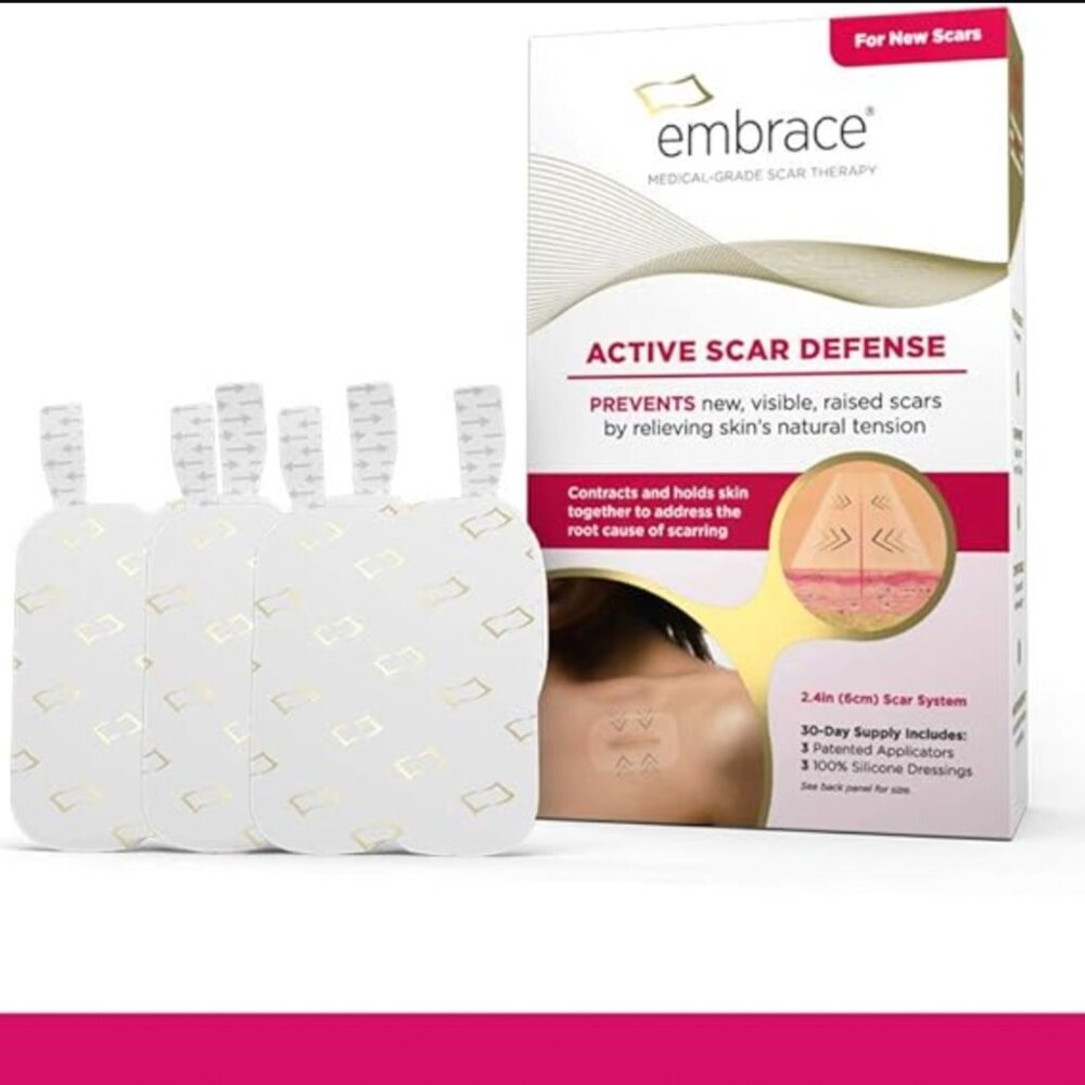 Embrace Active Scar Defense for New Scars, FDA-Cleared Silicone Scar Sheets, 2.4